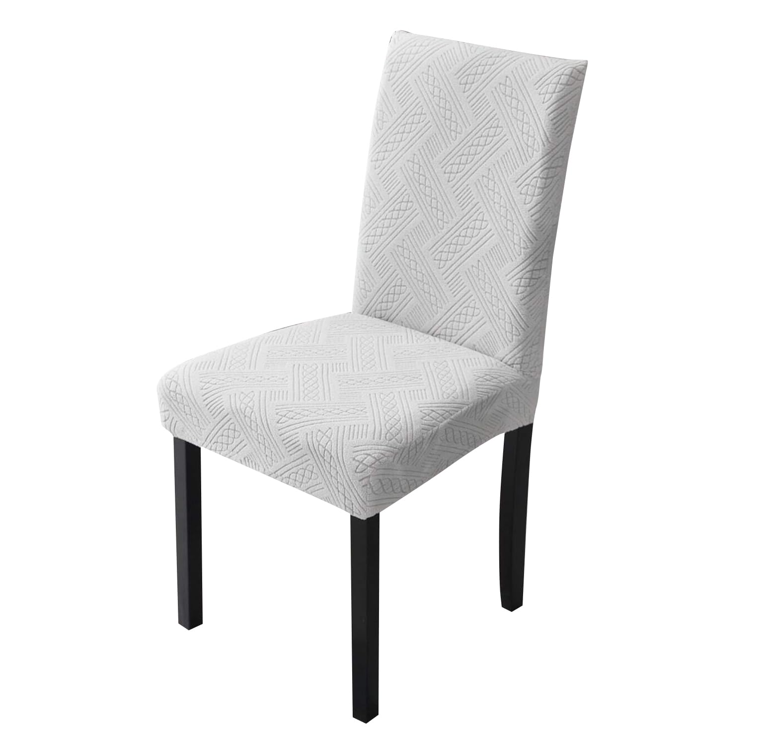 Elastic Jacquard Chair Cover (Pattern Light Grey) – House of quirk