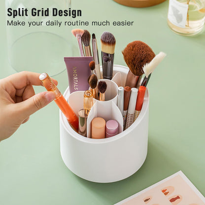 360 Rotating Cosmetics Make up Brush Organizer-White