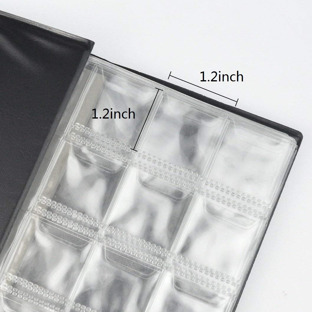 120 Pockets Coin Holder Collection Coin Storage, Money Penny Pocket - Black