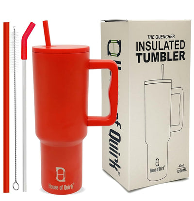 Stainless Steel Vacuum Insulated Tumbler with Straw and Lid & Handle - (1200 ML)