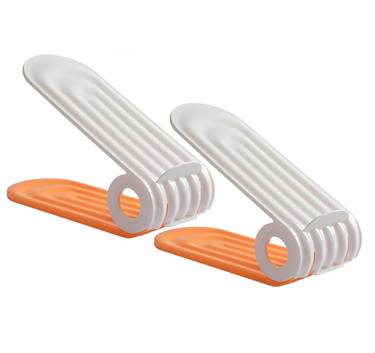 Shoe Slots Organizer Double Deck Shoe Holder- Orange