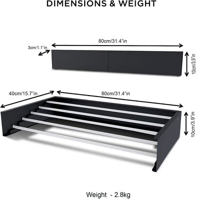 Wall Mounted Laundry Drying Rack-80CM