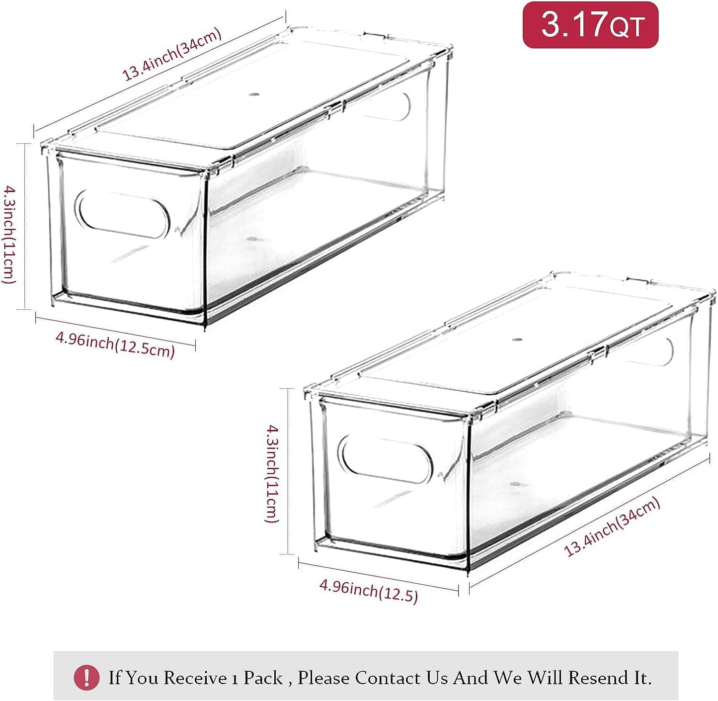 Refrigerator Organizer Bins with Pull-out Drawer