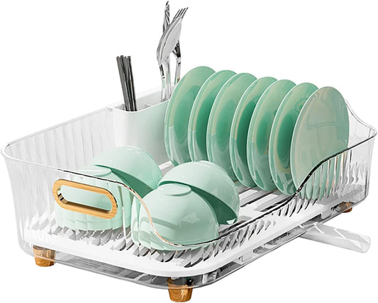 Acrylic Dish Drying Rack Sink Dish Drying Rack Suitable for All Kinds of Dishes (Clear)