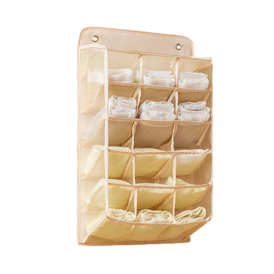 15 Mesh Pockets Hanging Transparent Wardrobe Organizer