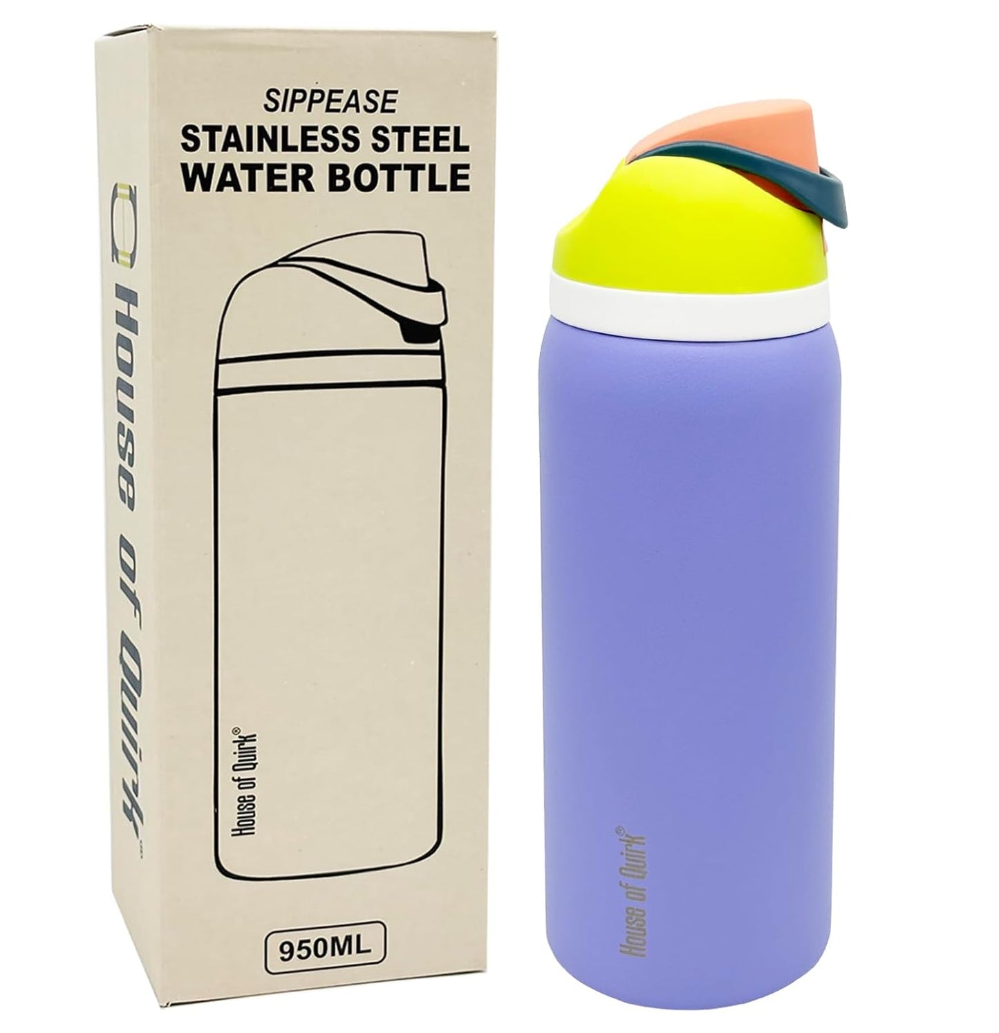 Sipp ease Insulated Stainless Steel Water Bottle with Straw (950 ML)