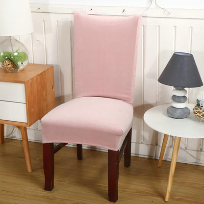 Stretchy Universal Velvet Chair Cover Slipcover (Powder Pink)