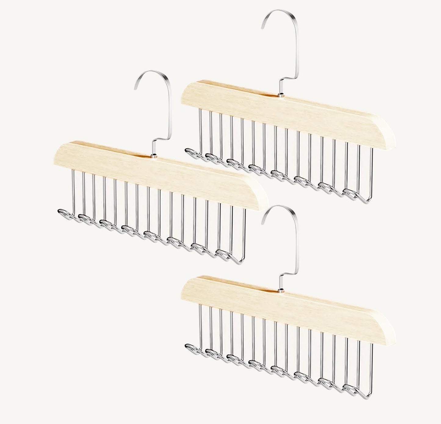 Multifunctional Non-Slip Storage Hangers with 8 Hooks (Cream)