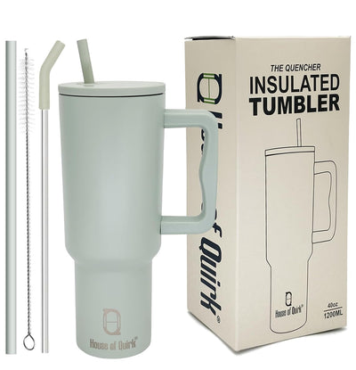 Stainless Steel Vacuum Insulated Tumbler with Straw and Lid & Handle - (1200 ML)