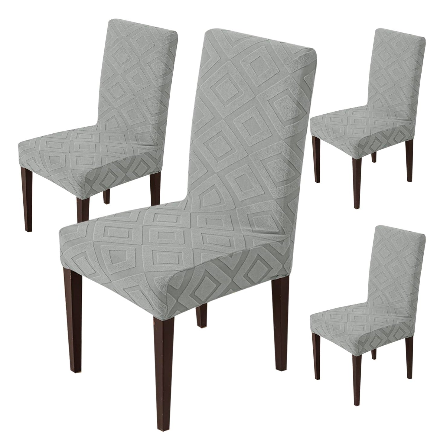 Stretchy Universal Jacquard Fabric Diamond Texture 220 GSM Chair Cover-Stone