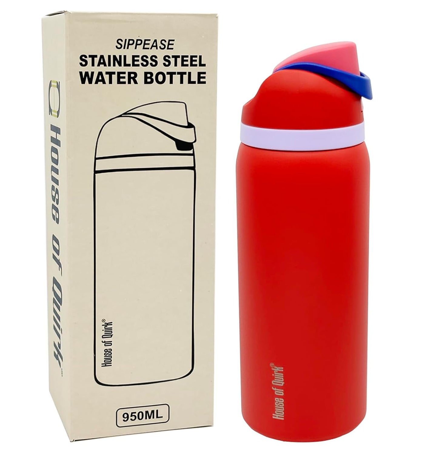 Sipp ease Insulated Stainless Steel Water Bottle with Straw (950 ML)