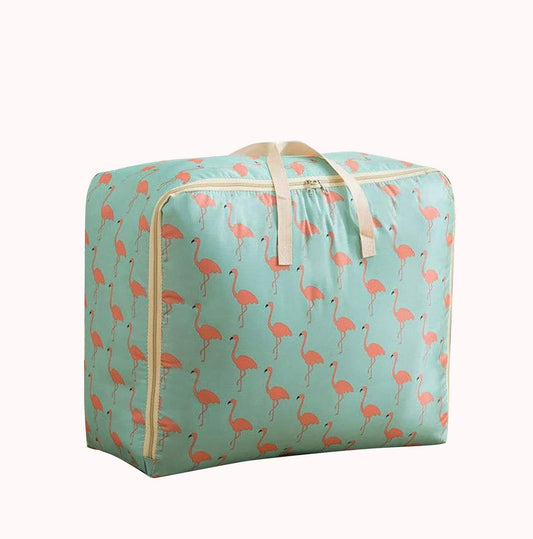 Extra Large Oversized Handy Storage Bag - Green Flamingo