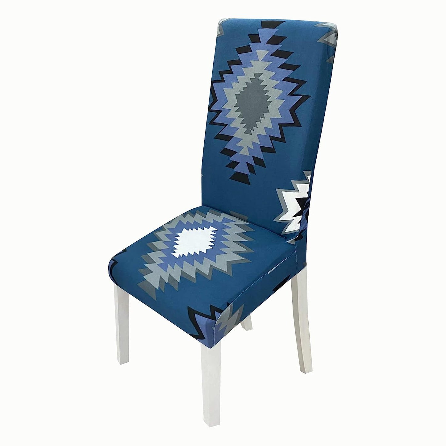 Printed Chair Cover -(Blue Current)