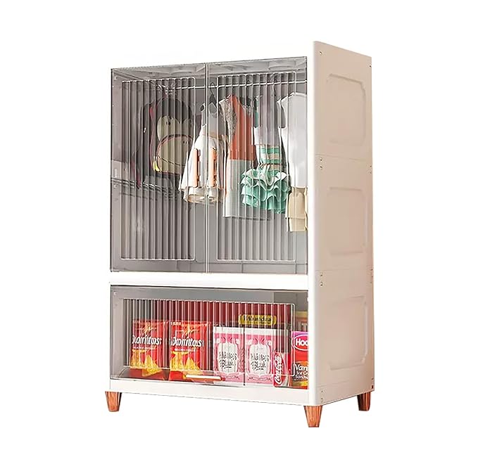 Wardrobe Closet Storage Organizer for Clothes (60 cm White )