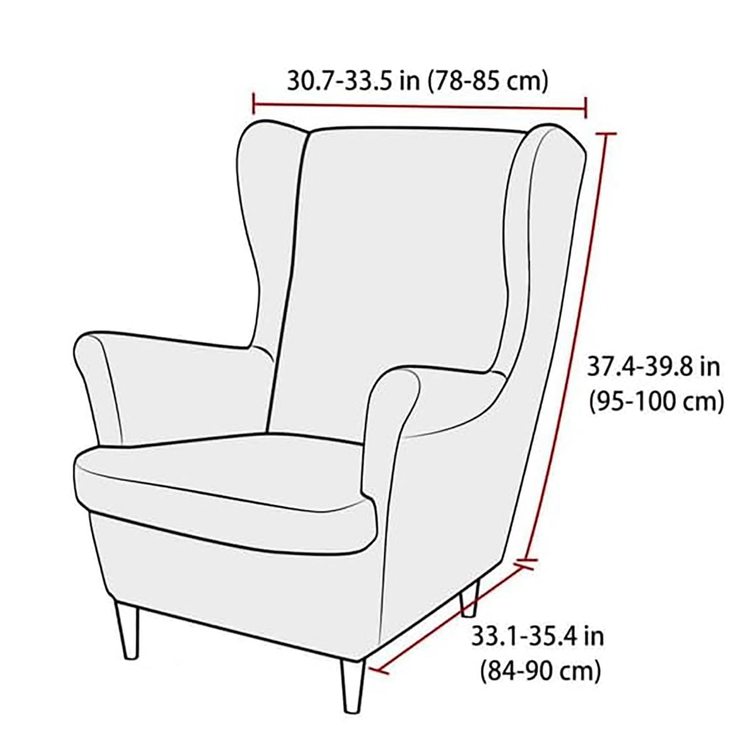 Wingback Chair Covers Slipcovers 2 Piece Armchair Covers