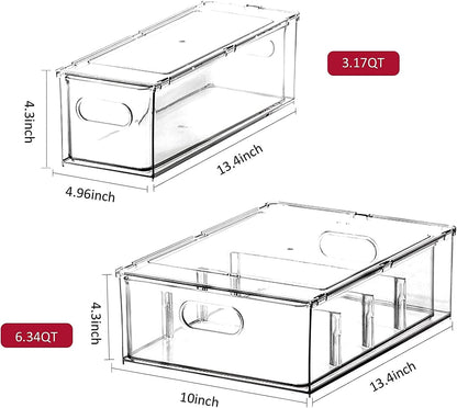 Refrigerator Organizer Bins with Pull-out Drawer