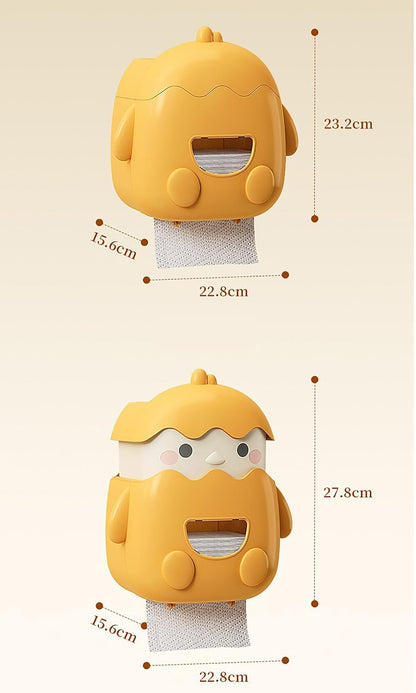 Cartoon Toilet Paper Holder Wall-Mounted Paper Box (Yellow)