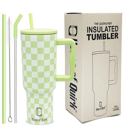 Stainless Steel Vacuum Insulated Tumbler with Straw and Lid & Handle - (1200 ML)