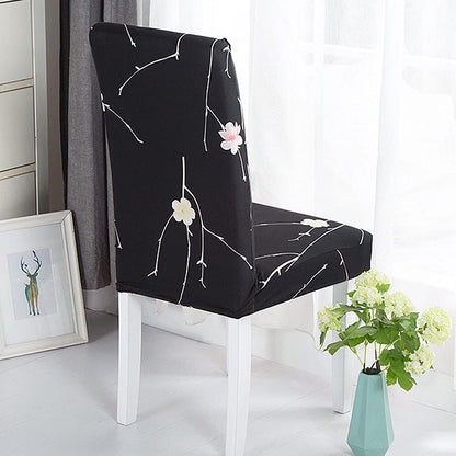 Printed Chair Cover-Branch Black Flower