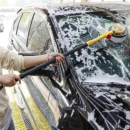 Auto Rotating Retractable Car Wash Brush, (Yellow)