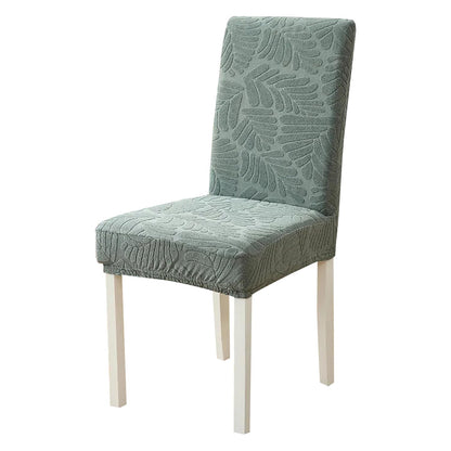 Jacquard Leaf Chair Cover-Pastel Green