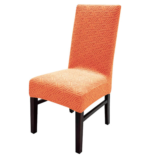 Elastic Jacquard Grain Texture Chair Cover  Washable Slipcover (Orange)