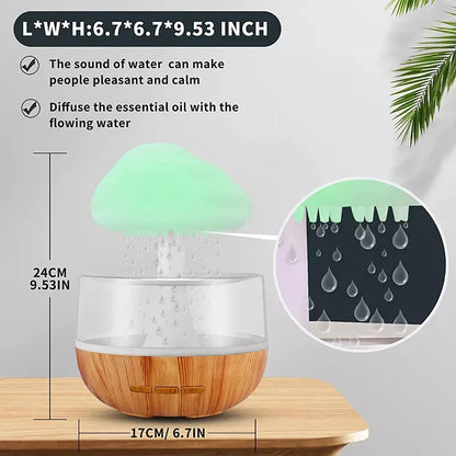 Rain Cloud Water Drops Sounds  Diffuser with Calming Colorful Night Lights