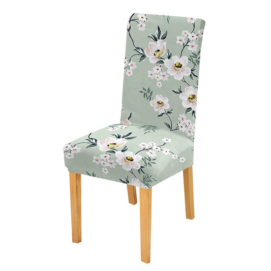 Elastic Chair Cover Stretch Removable Washable (Pastel Green Flower)