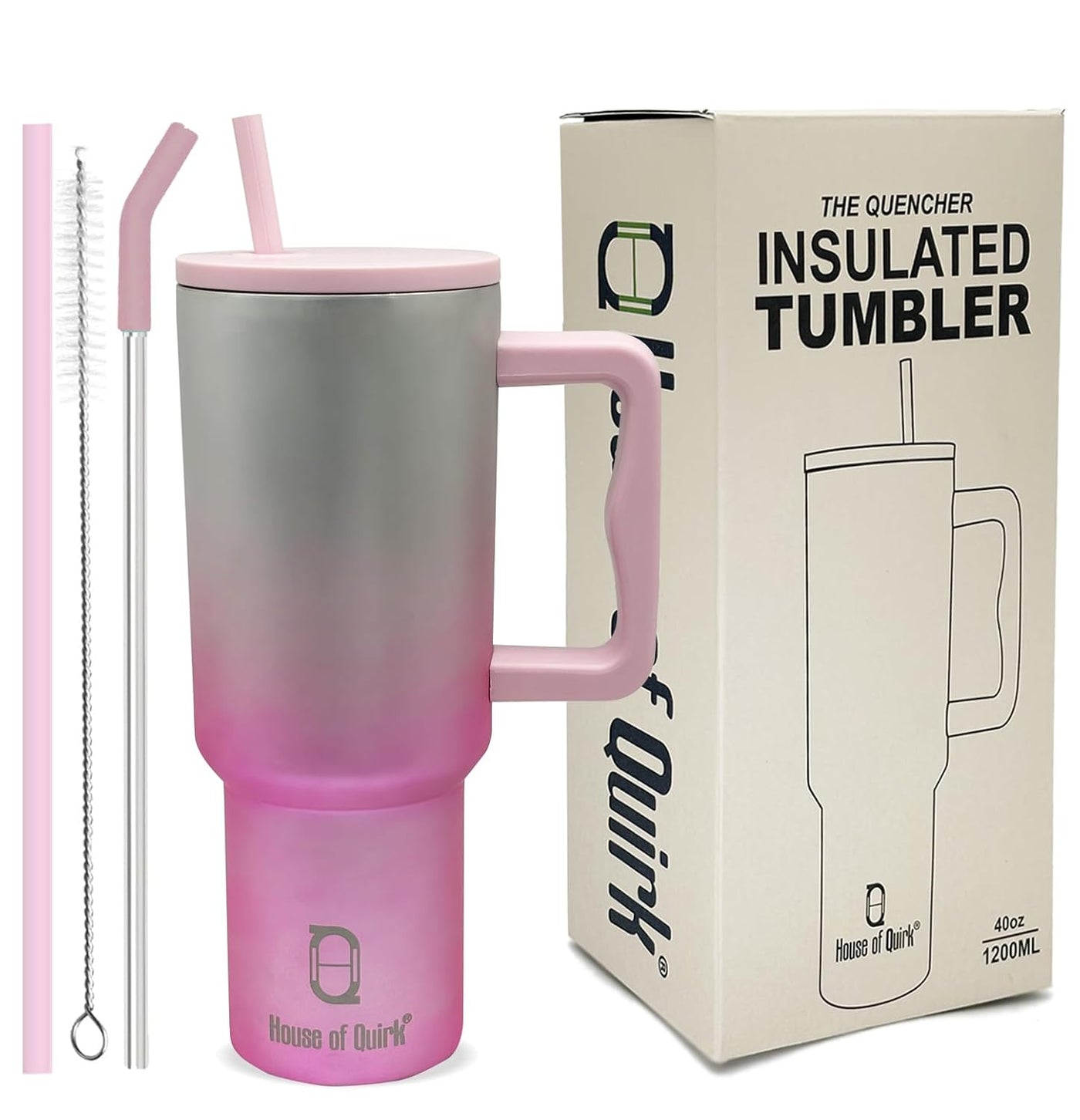 Stainless Steel Vacuum Insulated Tumbler with Straw and Lid & Handle - (1200 ML)