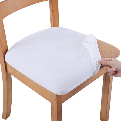 Chair Seat Covers Stretch Chair Covers (White)