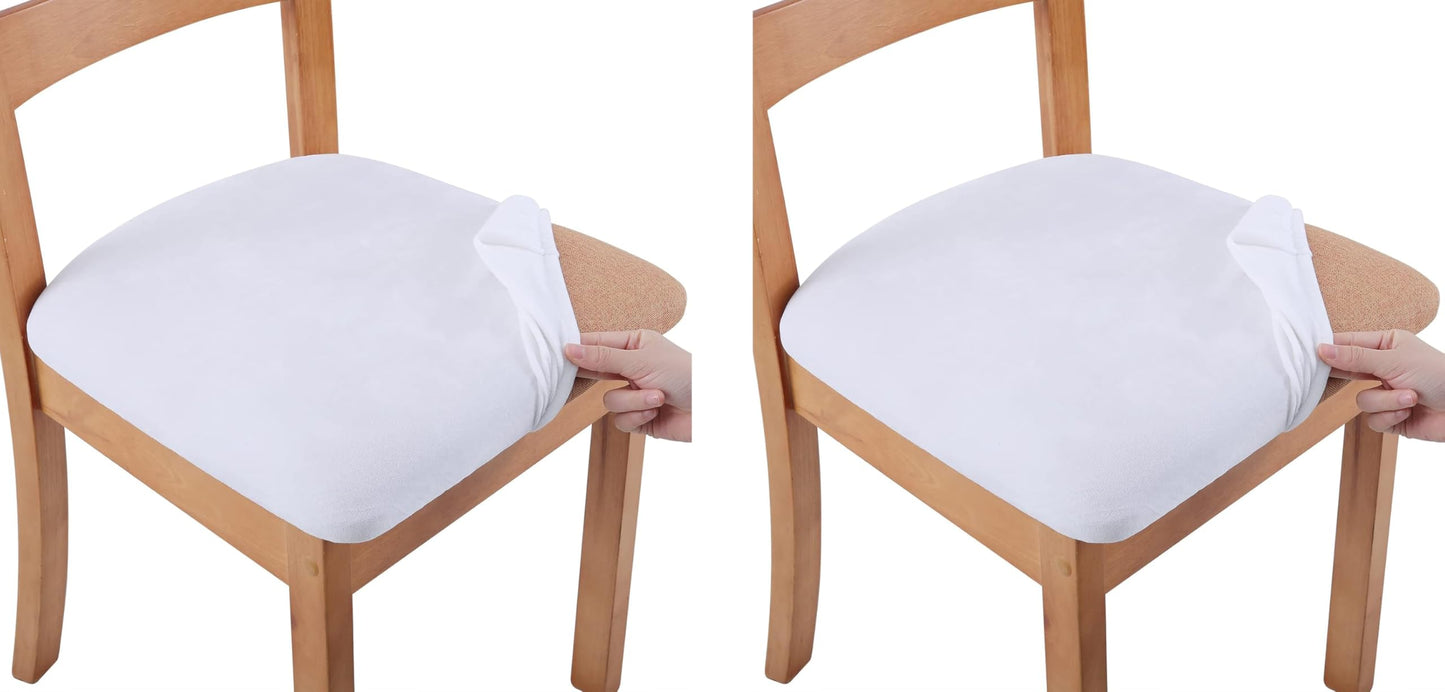 Chair Seat Covers Stretch Chair Covers (White)