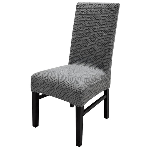 Elastic Jacquard Grain Texture Chair Cover Slipcover (Charcoal)