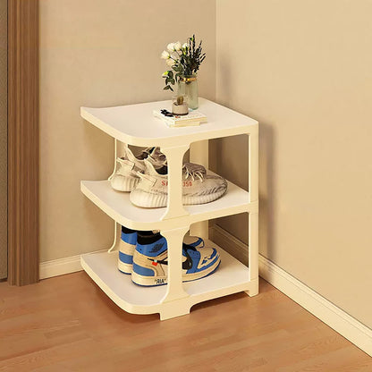 3 Layer Foldable Narrow Shoe Rack- White