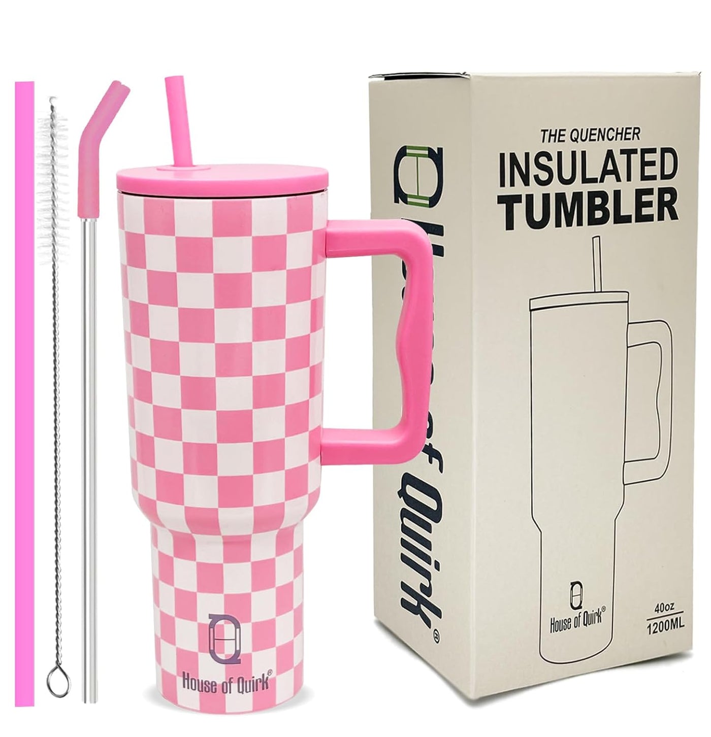 Stainless Steel Vacuum Insulated Tumbler with Straw and Lid & Handle - (1200 ML)