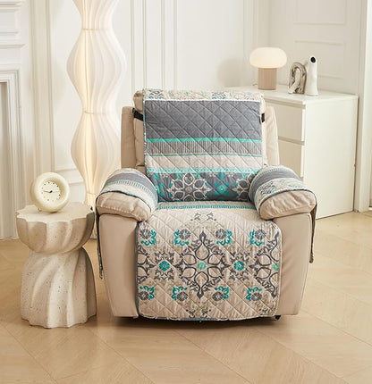 Printed Quilted Recliner Sofa Cover Furniture Protector