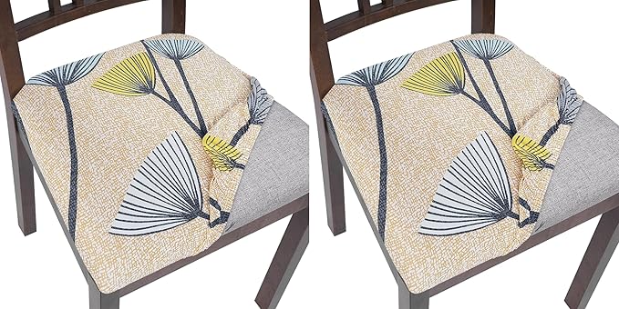 Elastic Chair Seat Covers Stretch Chair Covers ( Beige Dandelion)