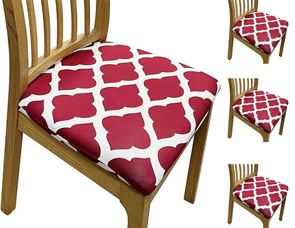 Chair Seat Covers Stretch Chair Covers (Maroon Diamond)