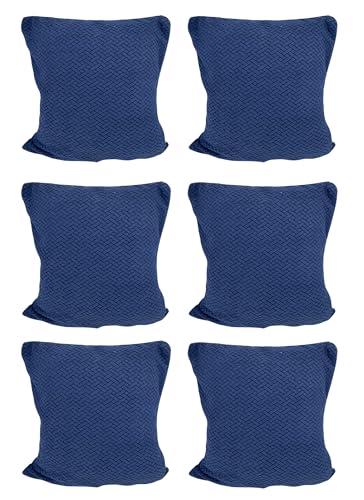 Polar Fleece Fabric Cushion Cover With Zipper (45 x 45 cm) (Navy Blue)