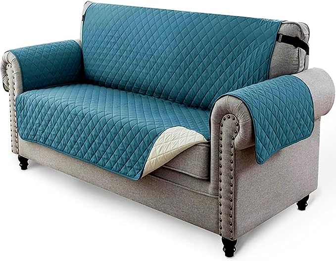 Reversible Sofa/Couch Covers 280 GSM (CYAN/IVORY)