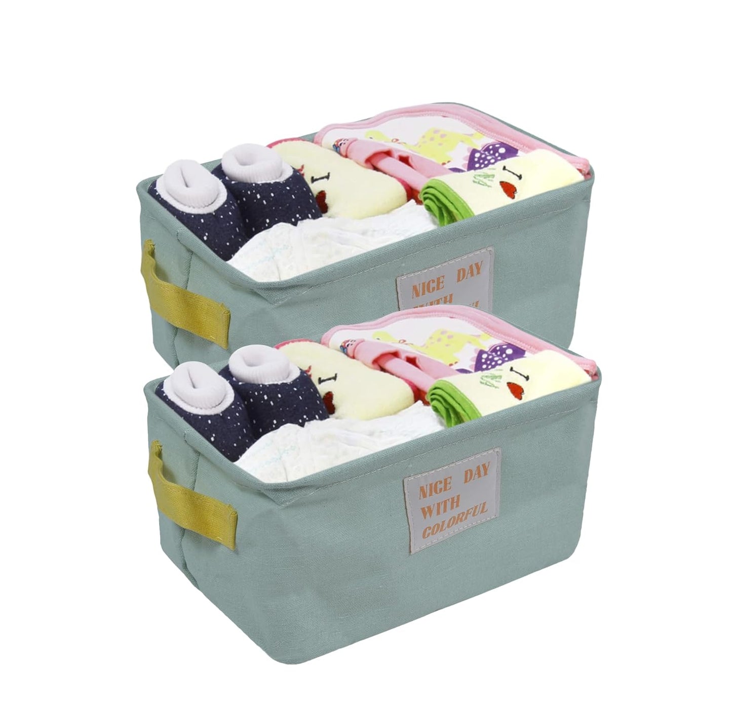 Stylish Storage Basket Cotton and Linen Fabric Mini Storage Cubes