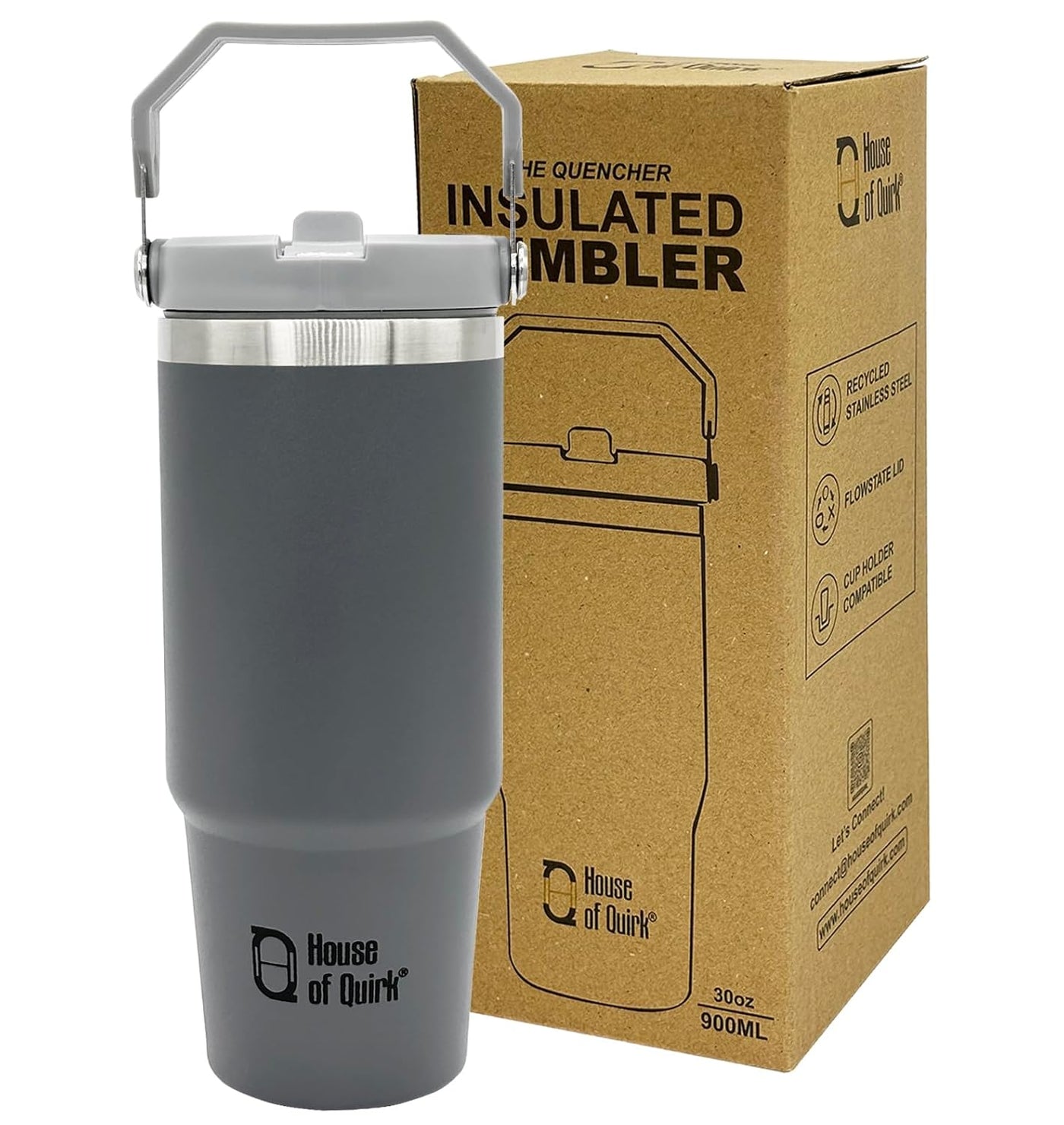 Stainless Steel Double Vacuum Insulated Tumbler with Lid and Straw 900ML