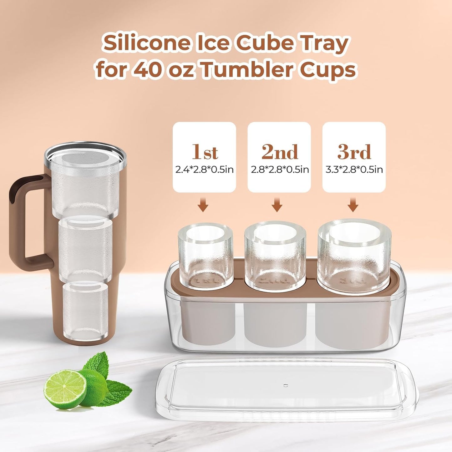 3 Sizes Silicone Ice Cube Molds