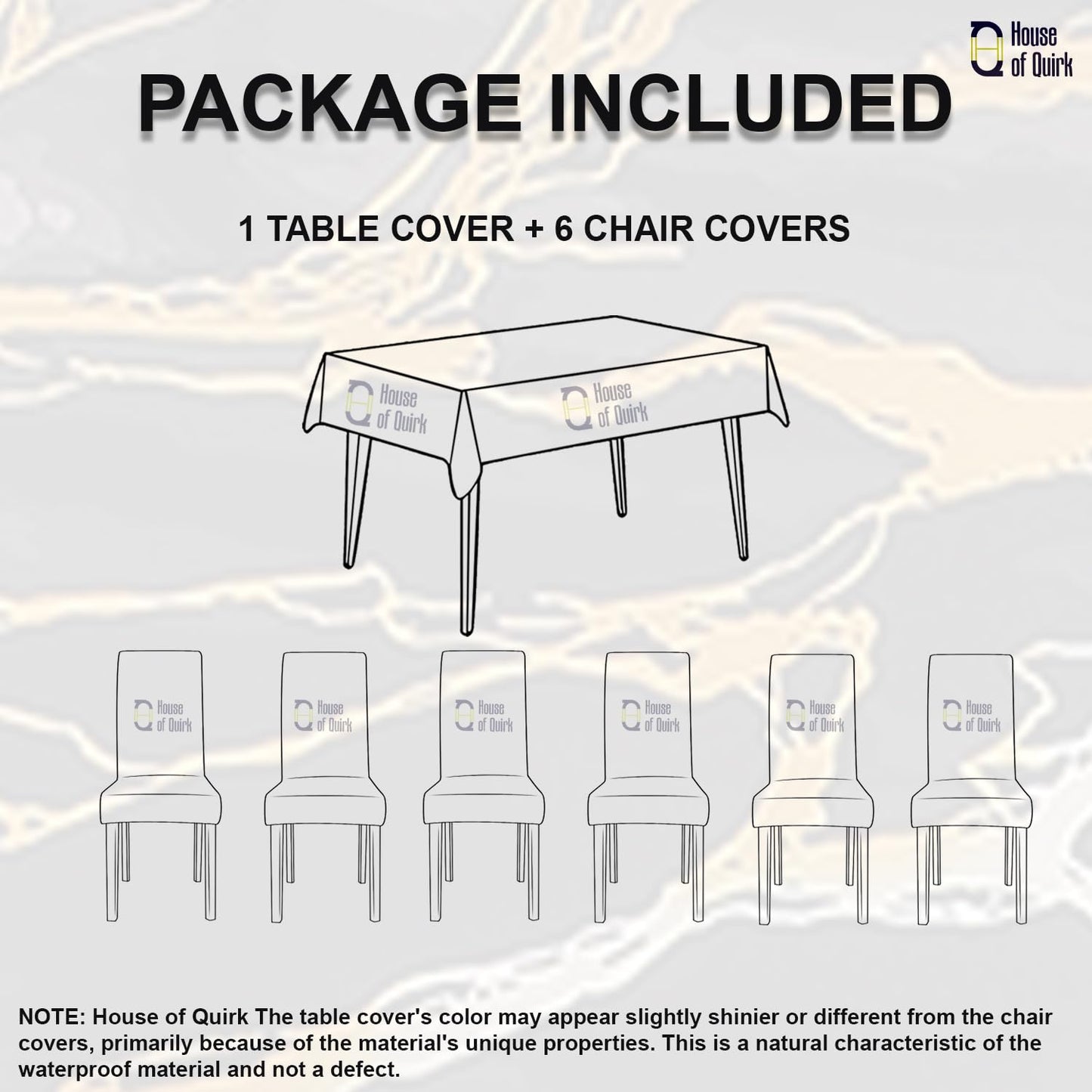 Dining Chair Cover With Table Covers Dining Table Cloth (1 Table Cover + 6 Chair Cover)