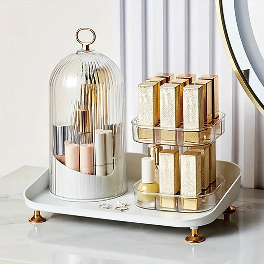 360° Rotating Cosmetic Holder Makeup Organizer for Vanity