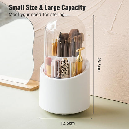 360 Rotating Cosmetics Make up Brush Organizer-White