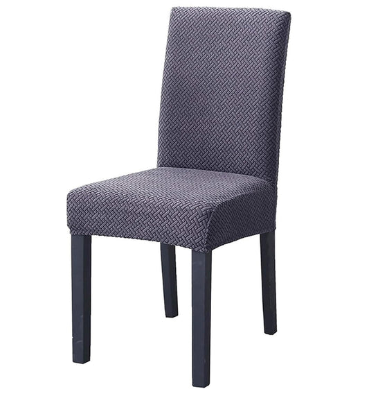 Elastic Jacquard Chair Cover (Steel Blue)