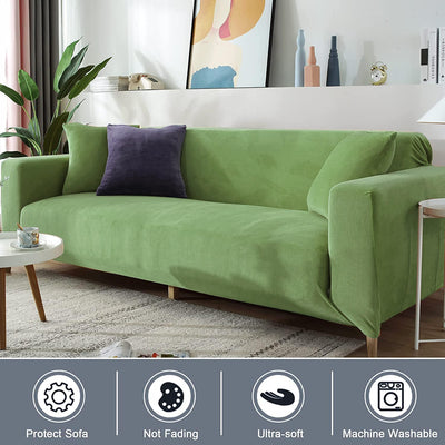 Velvet Sofa Cover -Velvet Pear Green