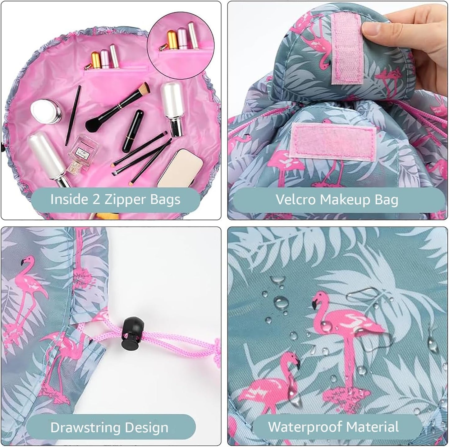 Lazy Cosmetic Bag Drawstring Travel Makeup Bag