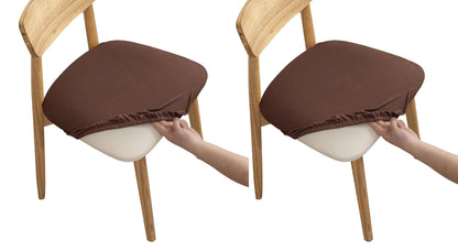 Elastic Chair Seat Covers Stretch Chair Covers (Brown)