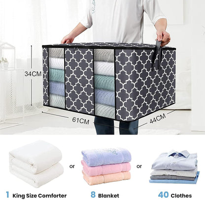 Large Blanket Clothes Organizer- Grey